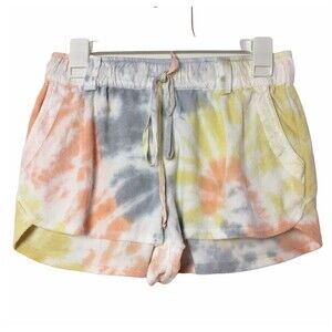 Young Fabulous & Broke Shorts (YFB) Peach/Blue Tie Dye Jersey Knit Size M Terry